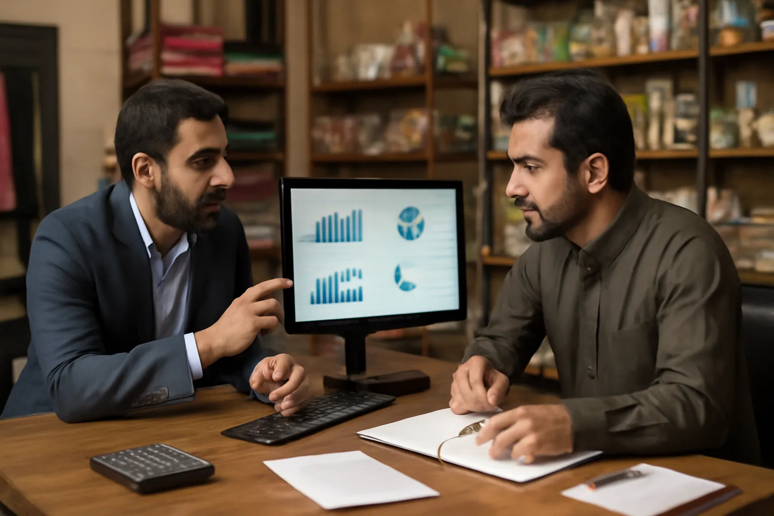 Professional photo of a consultant guiding a retail